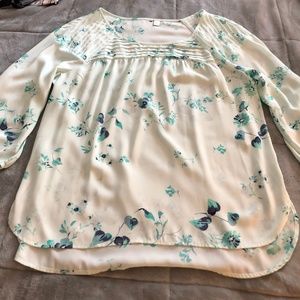 white floral blouse